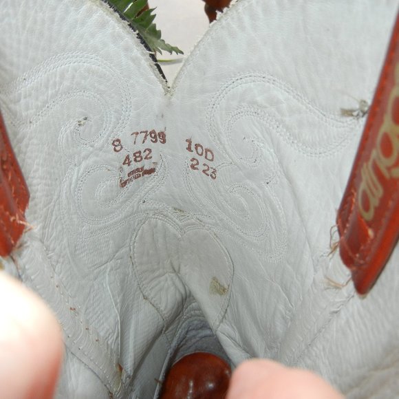 Dingo Acme Mens Western Cowboy Boots 7799 Embroidered  Brown Leather USA 10D - Picture 8 of 10